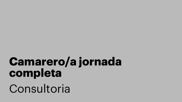 Camarero/a jornada completa