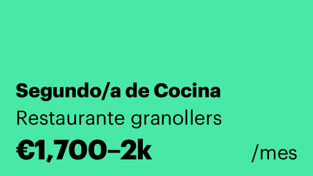 Segundo/a de Cocina