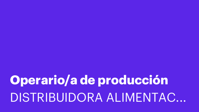 Operario/a de producción