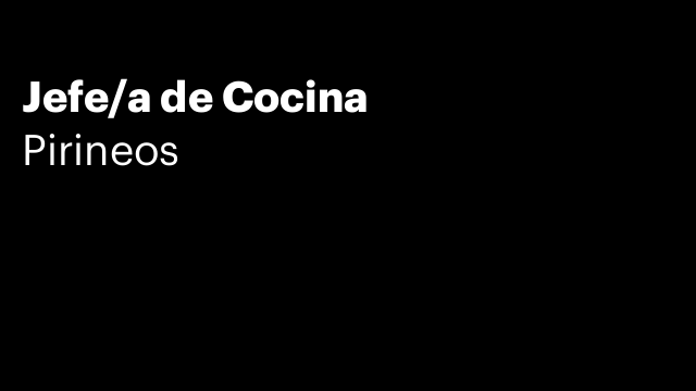 Jefe/a de Cocina