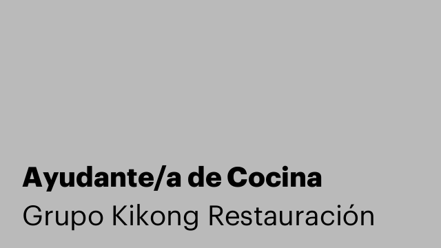 Ayudante/a de Cocina