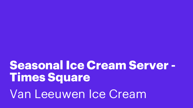 Seasonal Ice Cream Server - Times Square