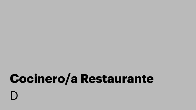 Cocinero/a Restaurante