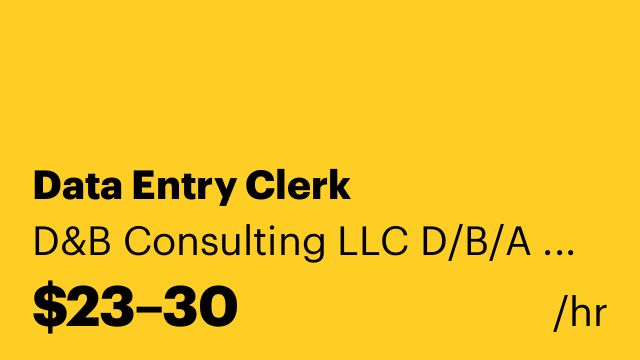 Data Entry Clerk
