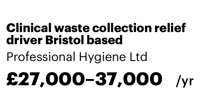 Clinical waste collection relief driver Bristol based