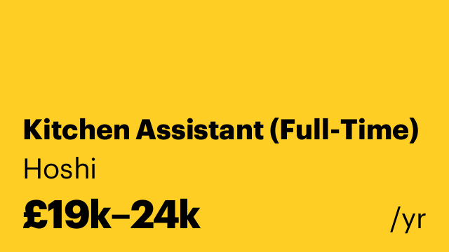 Kitchen Assistant (Full-Time)