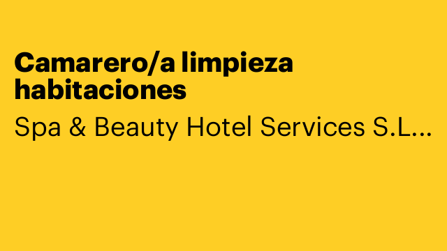 Camarero/a limpieza habitaciones