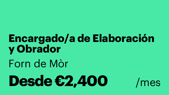 Encargado/a de Elaboración y Obrador