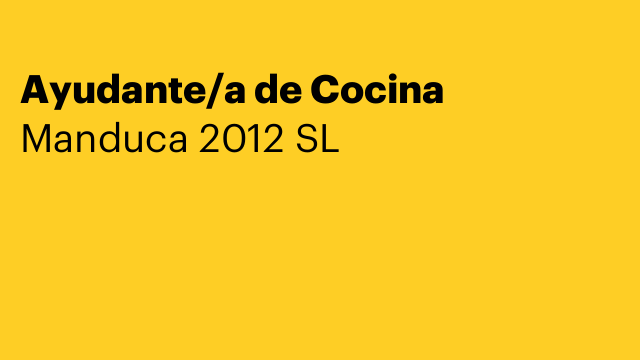 Ayudante/a de Cocina