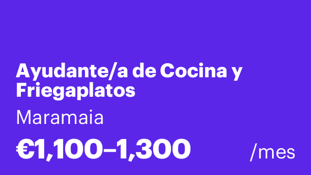 Ayudante/a de Cocina y Friegaplatos