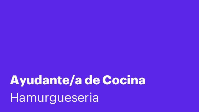 Ayudante/a de Cocina