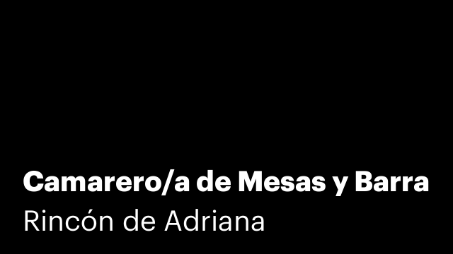 Camarero/a de Mesas y Barra