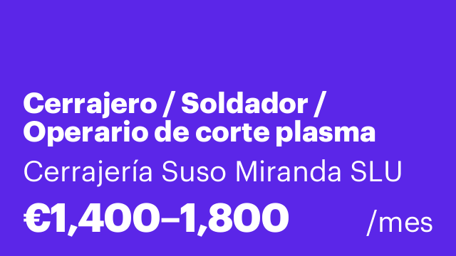 Cerrajero / Soldador / Operario de corte plasma CNC