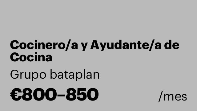 Cocinero/a y Ayudante/a de Cocina