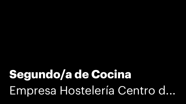 Segundo/a de Cocina