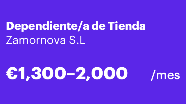 Dependiente/a de Tienda