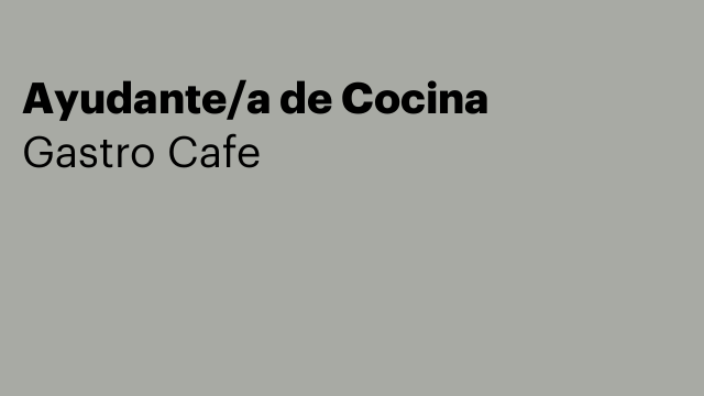 Ayudante/a de Cocina