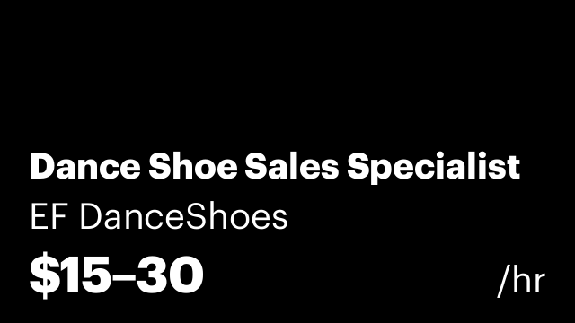 Dance Shoe Sales Specialist