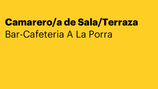 Camarero/a de Sala/Terraza