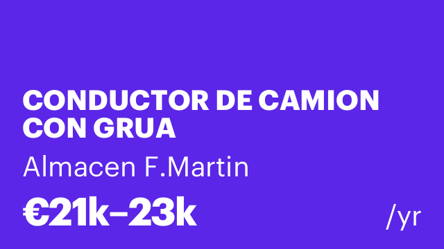 CONDUCTOR DE CAMION CON GRUA