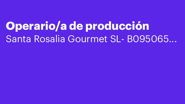 Operario/a de producción