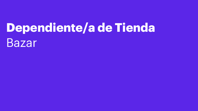 Dependiente/a de Tienda