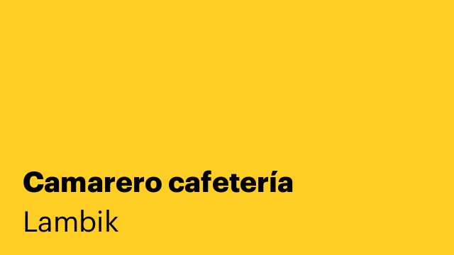 Camarero cafetería