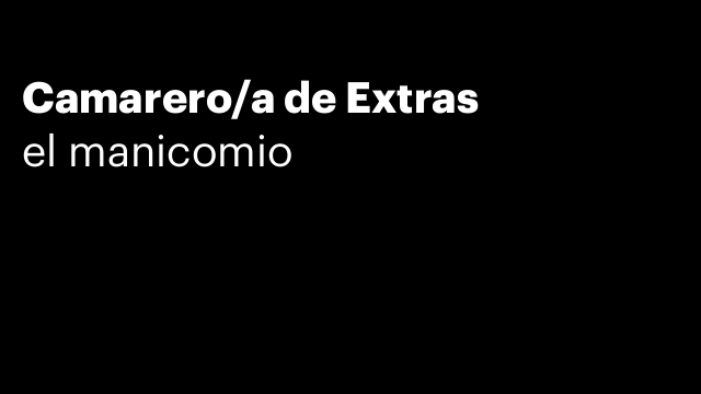 Camarero/a de Extras