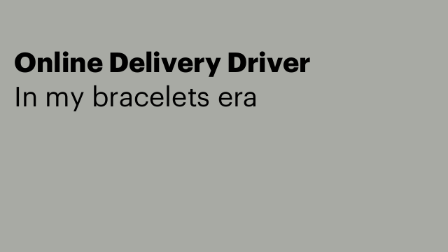 Online Delivery Driver