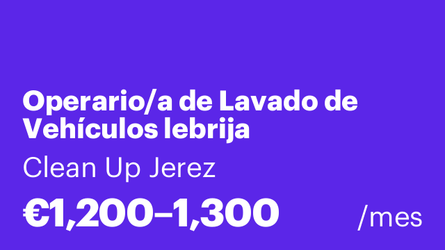 Operario/a de Lavado de Vehículos lebrija