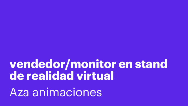 vendedor/monitor en stand de realidad virtual