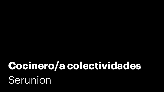 Cocinero/a colectividades