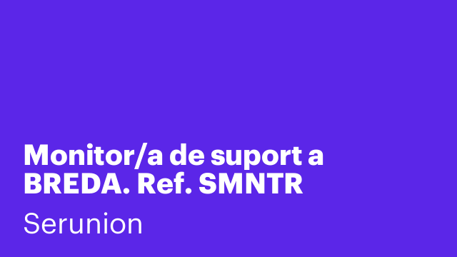 Monitor/a de suport a BREDA. Ref. SMNTR