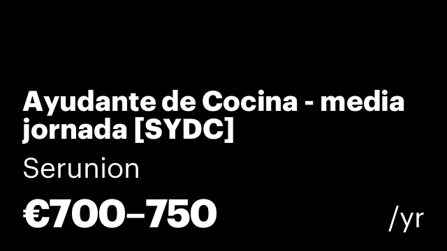Ayudante de Cocina - media jornada [SYDC]