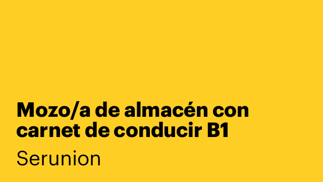 Mozo/a de almacén con carnet de conducir B1 [SMDL]
