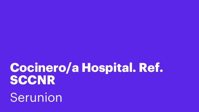 Cocinero/a Hospital. Ref. SCCNR