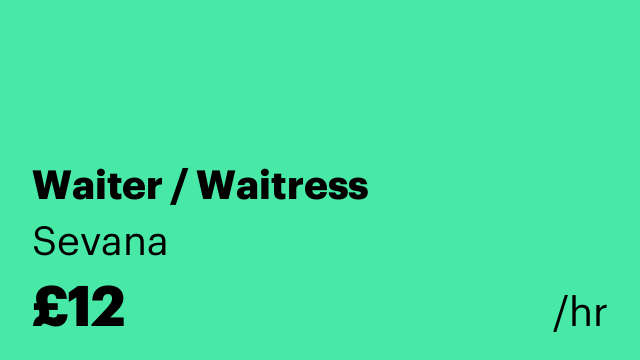 Waiter / Waitress