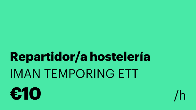 Repartidor/a hostelería