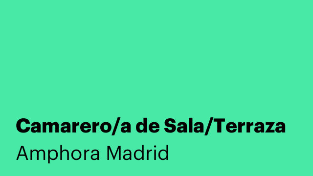 Camarero/a de Sala/Terraza