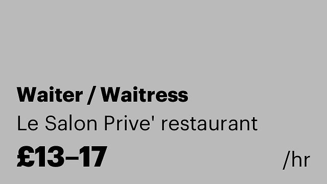 Waiter / Waitress