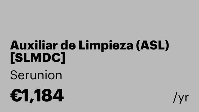 Auxiliar de Limpieza (ASL) [SLMDC]