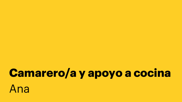 Camarero/a y apoyo a cocina