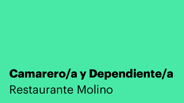 Camarero/a y Dependiente/a