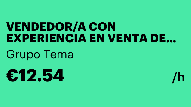 VENDEDOR/A CON EXPERIENCIA EN VENTA DE GAMA MARRON(TV)