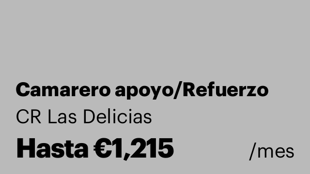 Camarero apoyo/Refuerzo