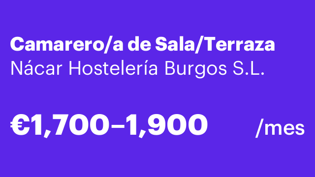 Camarero/a de Sala/Terraza