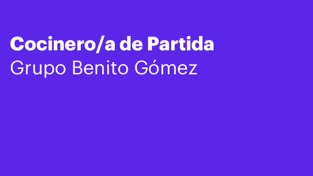 Cocinero/a de Partida