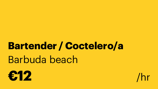 Bartender / Coctelero/a