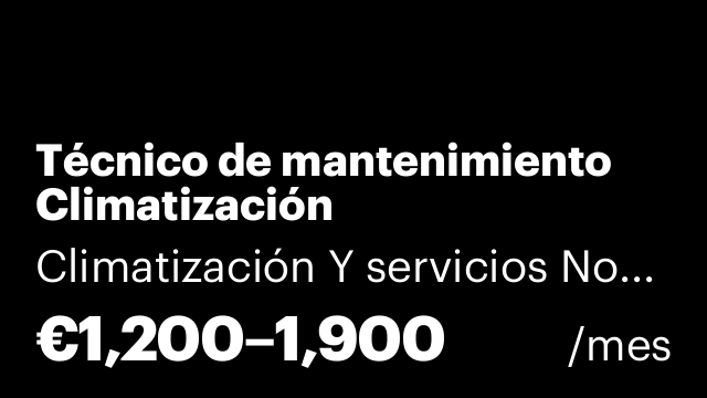 Técnico de mantenimiento Climatización