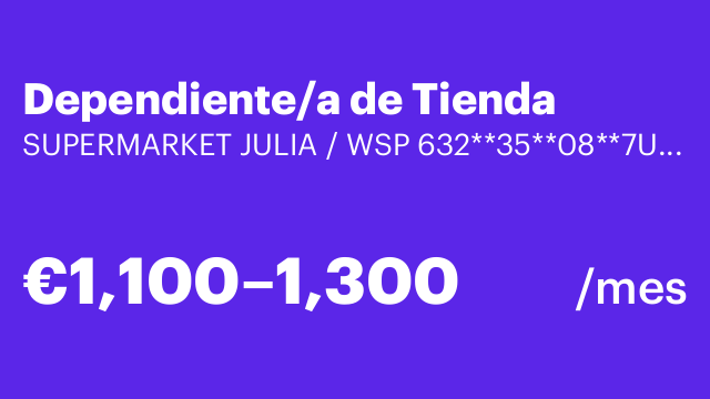 Dependiente/a de Tienda